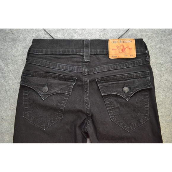 True‎ Religion Jeans Mens 30 Black Rocco Flap Relaxed Skinny Fit 30x31 Denim - Picture 6 of 16